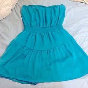 Naked Zebra Large Strapless teal dress